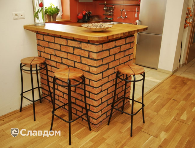 Внутренняя отделка фасадной плиткой LHL Terra Cotta