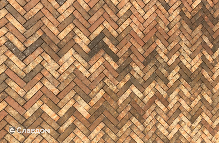 Забор с использованием кирпича Konigstein Марксбург Умбра