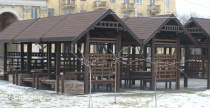 Беседка с применением мягкой кровли TEGOLA Антик Коричневый с отливом