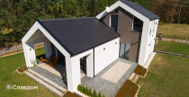 Частный дом с применением керамической черепицы Koramic Orea 9 grey engobe