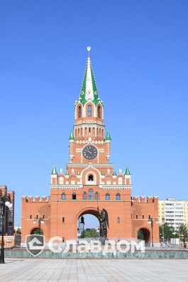 Башня "Дружбы народов" в г.Йошкар-Ола с облицовкой полнотелым кирпичом КС-Керамик 1НФ Красный гладкий