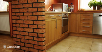 Внутренняя отделка фасадной плиткой LHL Terra Cotta