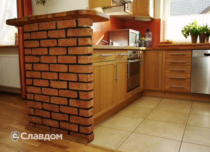 Внутренняя отделка фасадной плиткой LHL Terra Cotta