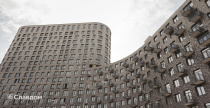 Жилой район с облицовкой кирпичом Roben Oslo perlweiss, Faro grau, Faro schwarz-nuanciert, Chelsea basalt-bunt, Manchester