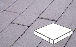 Плитка тротуарная Готика Profi, Квадрат, белый, частичный прокрас, б/ц, 600*600*100 мм
