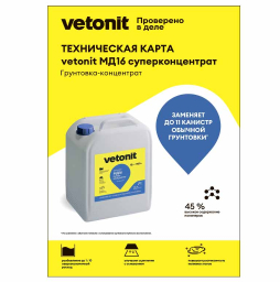 Листовка vetonit: грунтовка-концентрат МД16