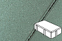 Плитка тротуарная Готика Profi, Брусчатка, зеленый, частичный прокрас, б/ц, 200*100*70 мм
