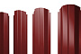 Штакетник П-образный А фигурный Satin RAL 3011 коричнево-красный