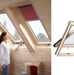 Деревянное мансардное окно VELUX WoodLine Стандарт модель GZR 3050B с нижней ручкой однокамерным стеклопакетом