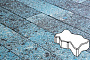 Плитка тротуарная Готика, Granite FINO, Зигзаг/Волна, Азул Бахия, 225*112,5*60 мм