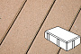 Плитка тротуарная Готика Profi, Брусчатка, палевый, частичный прокрас, б/ц, 200*100*60 мм