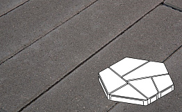 Плитка тротуарная Готика Profi, Полигональ, темно-серый, частичный прокрас, с/ц, 893*780*80 мм