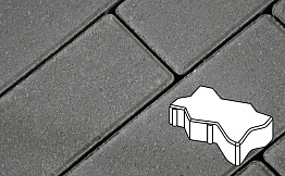 Плитка тротуарная Готика Profi, Зигзаг/Волна, серый, полный прокрас, с/ц, 225*112,5*80 мм
