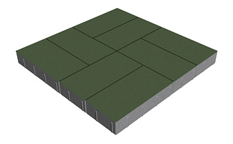 Плитка тротуарная SteinRus Грас, гладкая, оливковый, 400*200*80 мм