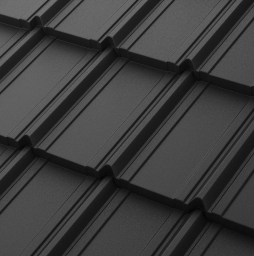 Модульная металлочерепица Aquasystem Берген PU RoofTop Кашемир RAL 9005, 1165*765 мм
