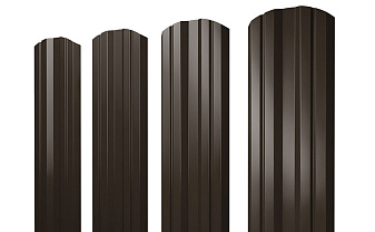 Штакетник Twin фигурный PurPro Matt RR 32 темно-коричневый