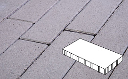 Плитка тротуарная Готика Profi, Плита, белый, частичный прокрас, б/ц, 400*200*80 мм