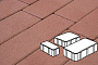 Плитка тротуарная Готика Profi, Новый Город, красный, частичный прокрас, б/ц, толщина 80 мм, комплект 3 шт