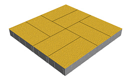 Плитка тротуарная SteinRus Грас, Native, желтый, 400*200*80 мм