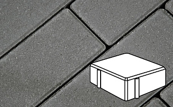 Плитка тротуарная Готика Profi, Квадрат, серый, полный прокрас, с/ц, 100*100*100 мм