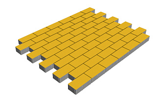 Плитка тротуарная SteinRus Прямоугольник Б.6.П.6, гладкая, желтый, 200*100*60 мм