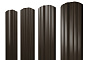 Штакетник Twin фигурный Satin RR 32 темно-коричневый