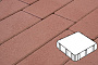 Плитка тротуарная Готика Profi, Квадрат, красный, частичный прокрас, б/ц, 300*300*80 мм