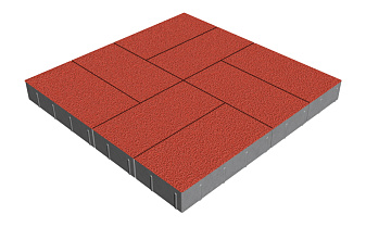 Плитка тротуарная SteinRus Грас, Native, красный, 400*200*80 мм