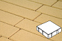 Плитка тротуарная Готика Profi, Квадрат, желтый, частичный прокрас, б/ц, 200*200*80 мм