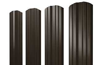 Штакетник Twin фигурный 0,45 PE RR 32 темно-коричневый