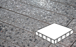Плитка тротуарная Готика, City Granite FINO, Квадрат, Галенит, 400*400*100 мм