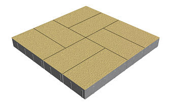Плитка тротуарная SteinRus Грас, Native, песочный, 400*200*80 мм