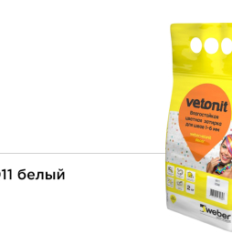 Затирка для швов weber.vetonit decor в мешке, белый, 2 кг