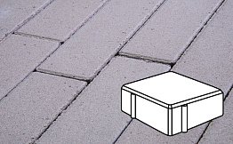 Плитка тротуарная Готика Profi, Квадрат, белый, частичный прокрас, б/ц, 100*100*80 мм