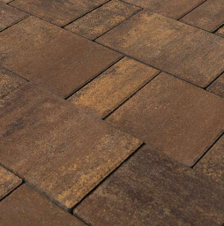Плитка тротуарная BRAER Старый город Ландхаус Color Mix Каштан, толщина 80 мм
