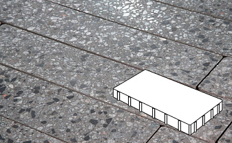 Плитка тротуарная Готика, Granite FINO, Плита, Галенит, 600*200*80 мм