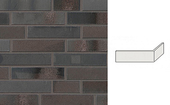 Клинкерная плитка угловая Stroeher Brickwerk, Brick 60 650 eisenschwarz 240*50*52*12 мм