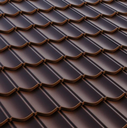 Композитная черепица рядовая AeroDek Уникум, бесшумный, цвет Коричневый (33)