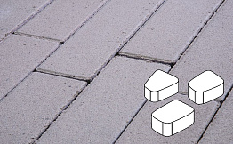 Плитка тротуарная Готика Profi Веер, белый, частичный прокрас, б/ц, толщина 60 мм, комплект 3 шт