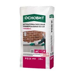 Штукатурка гипсовая Основит ГИПСВЭЛЛ PG26 MW, 25 кг