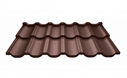 Металлочерепица модульная Ruukki Finnera, шоколадно-коричневый RR887