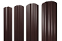 Штакетник Twin фигурный 0,5 GreenCoat Pural BT RR 887 шоколадно-коричневый