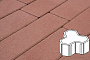 Плитка тротуарная Готика Profi, Шемрок, красный, частичный прокрас, б/ц, 200*200*100 мм