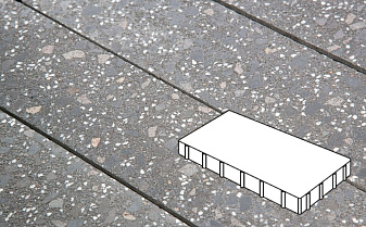 Плитка тротуарная Готика, Granite FINO, Плита, Ильменит, 600*200*80 мм