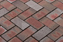 Тротуарная клинкерная брусчатка Vandersanden Catania красно-серая, 200*100*52 мм