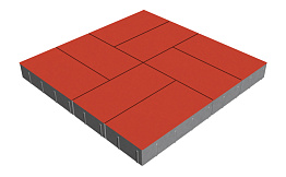 Плитка тротуарная SteinRus Грас, гладкая, красный, 400*200*80 мм