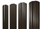 Штакетник Twin фигурный 0,5 GreenCoat Pural BT RR 32 темно-коричневый