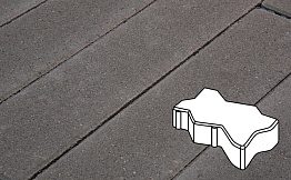 Плитка тротуарная Готика Profi, Зигзаг/Волна, темно-серый, частичный прокрас, с/ц, 225*112,5*80 мм