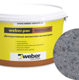 Декоративная мозаичная штукатурка weber.pas marmolit, k18, 25 кг