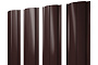 Штакетник Полукруглый Slim 0,5 GreenCoat Pural BT RR 887 шоколадно-коричневый